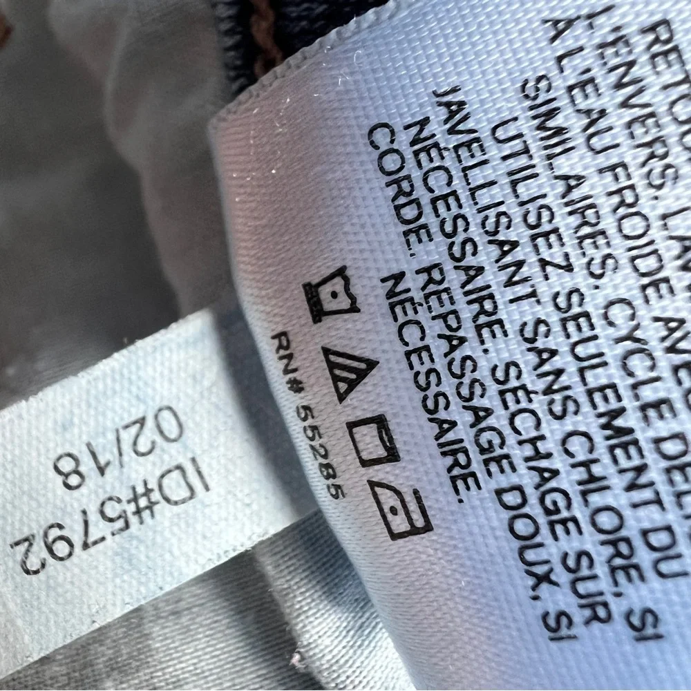 Express denim shorts 14 midi high rise frayed hem‎ embroidered floral cutoff - Picture 6 of 7